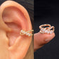 1Pc Hollow Geometry Rainbow CZ Cuff Wrap Clip On Earrings Women Girls Climber Ear Cartilage Bone Clips Fake Earring Non Piercing